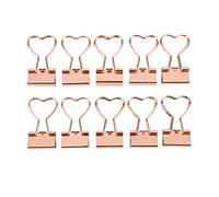 CHICIRIS 10 Pezzi La Forma D'amore di Binderclip in Oro Rosa per Marmellate di Carta in Ufficio e a Scuola