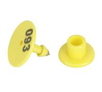 CHICIRIS 100 Marche Auricolari con Numeri Rotondi per Bestiame, per Suini, Ovini, Bovini, con Materiale TPU Modificato e Testa del Chiodo in Rame, Giallo