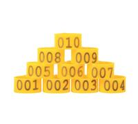 CHICIRIS 100 Pz 16 Mm 001-100 Fasce per Cosce di Pollame in Plastica Numerate per Polli Anatre Oche, Anelli per Cosce Durevoli e Riutilizzabili per la Gestione delle Operazioni di Pollame (Yellow)