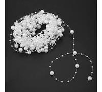 CHICIRIS 10m Perle Artificiali Fai -da -Te Ghirlanda Filo di Pesce a Catena per la Decorazione della Festa di Nozze per Perle di Corda per Corde Porta per Abbigliamento per Accessori. (White)