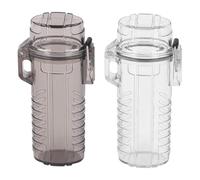 CHICIRIS 2 Pezzi Scatola da Tasca a Prova di Acqua con Coperchio Ermetico, Supporto di Plastica Portatile Esterno per Chiavi, Anelli, Orecchini, Campeggio, Escursioni, Sport Acquatici (bianco e)