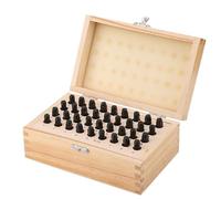 CHICIRIS 36 Pezzi Alfabeto e Set di Punzoni per Timbro con Scatola in Legno - Kit di Timbing in Acciaio Resistente per Legno di Plastica in Pelle di Carta e Metallo