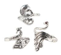 CHICIRIS 3pcs Anello Ad Anello a Maglietta Regolabile in Ottone, Forte Design Aperto Resistente a Ruggine, Supporto per il Dito del Filato a Loopsuli, per Tessitura Fai -da -te