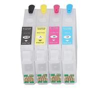 CHICIRIS 4 Colori Cartucce di Inchiostro Ricaricati Compatibile Stampa Liscia Lunga Durata per la Stampante a Getto D'inchiostro (ICBK74/ICC74/ICM74/IICY74)