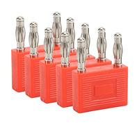 CHICIRIS 5 Pezzi Dual Banana Plug Connector - Saldatura Richiesta, Rame -Packing per Cavi Altoparlanti (rosso)