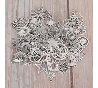 CHICIRIS 70 Pendenti in Argento Tibetano con Stella Sole e Luna, Accessori per la Creazione di Gioielli Fai-da-te in Acciaio Inossidabile con Motivi Unici, per Collana, Braccialetto,