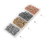 CHICIRIS 800 Pezzi per Sospetti di Perle Rotondi a più Colori per Mestiere da Cucito - Leggero e Durevole - Include Spille Oro, Argento, e Oro Rosa Ideali per Marcature e posizioni.
