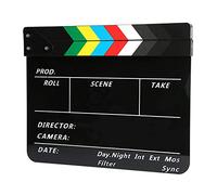 CHICIRIS Acrylic Film Action Clapperboard per il Regista Video Scene, Decoration Prut for Party, Adacet per L'amante dei Cinema e Cineasta Amatoriale, Colorful Stripe Black, 30x25cm