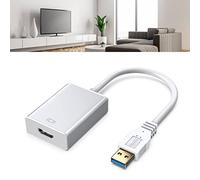 CHICIRIS Adattatore USB 3.0 a HD Trasferimento Super Veloce da 5 Gbps Risoluzione per Monitor PC, Invia Video da Laptop, Desktop a Schermi TV, PVC Rame (SILVER)