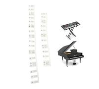 CHICIRIS Adesivi Chiave per Pianoforte, Etichette di Note Rimovibili 61 Tasto a Grandezza Naturale Silicone Luminoso Riutilizzabile per Principianti con Scatola (BLACK)
