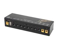 CHICIRIS Alimentatore per Pedali, 10 Uscite Isolate da 9V, 12V e 18V per Pedaliera per Chitarra Elettrica, con Protezione da Cortocircuito e Sovracorrente e Porta di Ricarica USB. (Spina europea)