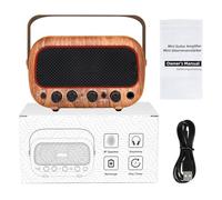 CHICIRIS Amplificatore per Chitarra Portatile, Amplificatore Elettrico Ricaricabile da 10 W con Doppi Altoparlanti e Batteria per Musicisti (BROWN)