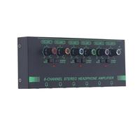 CHICIRIS Amplificatore per Cuffie a 6, Amplificatore Audio Stereo Portatile con Controllo del Volume Indipendente, Alimentazione di Tipo C, Uscite 6 X 3,5 Mm e X,35 Mm per Creazione