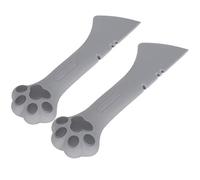 CHICIRIS Apriscatole per Animali Domestici Cucchiaio per Cibo per Gatti Leggero e Resistente per Aprire Lattine con Design Curvo per gli Amanti degli Animali Domestici Silicone 2 Pezzi (GREY)