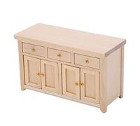 CHICIRIS Armadietto per Casa delle bambole: Miniatura di Armadio in | Materiale in Legno di Betulla, Due ante e Cassetti Apribili, 5 X 2 X 3 Pollici, Perfetto per il Soggiorno di una Casa delle