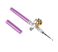 CHICIRIS Asta di Pesca a Penna in Miniatura a Tasca con Tasca con Ganci per Pesci Ruota per Bobina per gli Appassionati di Pesca per il Tempo Libero (PURPLE)