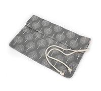 CHICIRIS Astuccio in Tessuto di Lino, Porta Pennelli con Motivi Carini per 20 Pennelli, Strumento per Riporre per Materiali Artistici, Organizer Girevole per Pastelli per Artisti