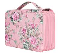 CHICIRIS Astuccio Portapenne Portatile Stampato con Cerniera Multistrato da 252 Slot per Studenti D'arte o Negozi di Cartoleria (fondazione rosa)