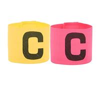 CHICIRIS Banda di Bracciale, 10 Pezzi C Wort Testa di Calcio Brassard Elastico a Braccio Regolabile con Tessuto in Nylon Luminoso per L'esercizio da Corsa di Calcio (Red)