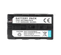 CHICIRIS Batteria Al Litio NP-F960/970 con Alta capacità per Monitoraggio della Luce Video LED della Fotocamera, Spese Rapide per Specialisti, 6600 MAh,