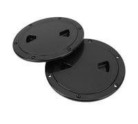 CHICIRIS Boccaporto Rotondo per Piastra di Coperta da 6 Pollici per Barche, Coperchio Staccabile in Plastica Bianca ABS con Guarnizione in Gomma di Alta qualità, per Installazioni Marine (Black)