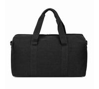 CHICIRIS Borsa da viaggio per borsone di grande capacità, borsa in tela leggera per uomo, donna, borsa da yoga per il fine settimana per sport all'aria aperta, Nero, L, informale