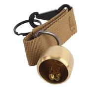CHICIRIS Campanello Anti-orso con Silenziatore Magnetico, in Ottone Rinforzato, con Suono Forte e Chiaro, Ideale Come Deterrente per Orsi, Fischietto di Emergenza e Moschettone per (BROWN)