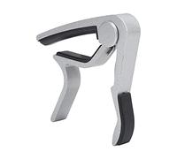 CHICIRIS Capotasto per Chitarra con 5 Plettri in Celluloide, Costruzione in Lega di Zinco per Chitarra Elettrica a 6 Corde, Ukulele e Banjo, Accessorio per Strumenti Musicali Professionali (SILVER)