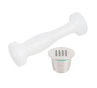 CHICIRIS Capsula caffè Riutilizzabile, Cialda caffè Ricaricabile in Acciaio Inossidabile con Martello Costipatore a Doppia Testa per Piccole Macchine da, Design con Foro Quadrato