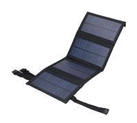 CHICIRIS Caricabatterie da Pannello Solare Policristallino Portatile Pieghevole USB da 20 W per Esterni, Celle Solari Impermeabili per Campeggio, Escursionismo, Picnic 18,9x7,3 Pollici (BLACK)