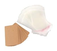 CHICIRIS Cartoncini Espositivi per Orecchini Carta Kraft 100 Set Fori per Appendere Borsa Trasparente per Confezioni Regalo Gioielli 3,5 X 2,4 Pollici per Orecchini Collane Fiere Dell'artigianato