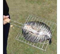 CHICIRIS Cestello per Griglia in Rete per Barbecue con Design Antiaderente, Ergonomico per Un Facile Utilizzo, per Cibi alla Griglia, 17x9 Pollici