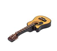 CHICIRIS Chitarra in Miniatura per Casa delle Bambole, Modello da (ballata) | Artigianato in Betulla e Metallo da 3,4 Pollici, Decorazione Fatta a Mano per la Casa delle Bambole, Ornamento per