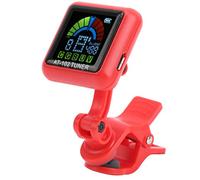 CHICIRIS Clamp/Holder-on sintonizzatore per chitarra, adatto per vari strumenti, batteria intensa, schermo a colori HD, angolo flessibile, eccellente effetto rosa, con (AT-102 rosso)