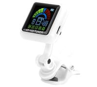 CHICIRIS Clamp/Holder on sintonizzatore per chitarra, adatto per vari strumenti, batteria intensa, schermo a colori HD, angolo flessibile, eccellente effetto rosa, viene fornito con (AT-102 bianco)