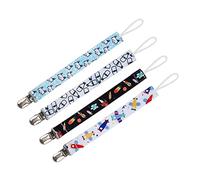 CHICIRIS Clamp/Holder per Ciuccio 4 Pezzi Catena di Clamp/Holder per Ciuccio per Bambini con Cinturino in Poliestere Premium e in Metallo per Porta Succhietto per Neonati Ragazzi e Ragazze (5)