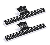 CHICIRIS Clamp/Holder per Fogli di Plastica da 2 Pcs Clamp/Holder per Fogli di Plastica per Pianoforte per Pianoforte con Design Robusto Leggero (BLACK)