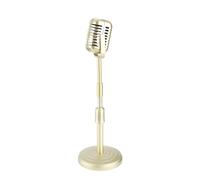 CHICIRIS Classic Metal Design Vintage Microfono con Supporto a Microfono Falso, Base Robusta e Canna di Supporto per la Fotografia di Moda retrò (GOLD)