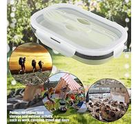 CHICIRIS Collapsible Lunch Box Food Storage Container (GREEN) | Realizzato in silicone alimentare, lavabile in lavastoviglie, design compatto, perfetto per viaggi, attività all\'aperto e