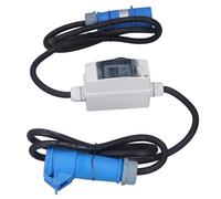 CHICIRIS Connettore di Ricarica Misuratore di Monitor con Struttura Robusta per Officina da Campeggio, Monofase 2 Fili 220 V CA 5 A 60 A, con Display LCD e Funzione di Memoria Elettrica