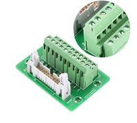 CHICIRIS Connettore per Morsettiera per Scheda con Intestazione Maschio Compatta IDC20P a 20 Pin con Staffa | Adatto per PLC e Servo | Ideale per Montaggio su Guida DIN, Verde, Corrente Nominale 1A