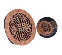 CHICIRIS Copertura della Buca del Suono della Chitarra in Legno di Mogano, 4,1 X 0,4 Pollici, con Buffer di Feedback per Chitarre Folk Acustiche, Installazione Semplice, Motivo Decorativo (7)