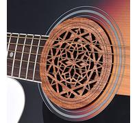CHICIRIS Copertura della Buca del Suono della Chitarra in Legno di Mogano, 4,1 X 0,4 Pollici, con Buffer di Feedback per Chitarre Folk Acustiche, Installazione Semplice, Motivo Decorativo (6)
