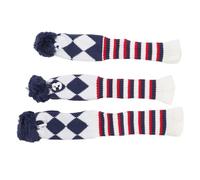 CHICIRIS Copritesta da Golf 3 Pezzi, Copritesta da Golf Lavorati a Maglia Protettivi con Palline in Peluche Dal Modello Elegante con Parte Superiore Soffice, Resistente Alla Polvere e Ai