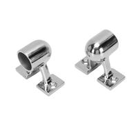 CHICIRIS Corrimano per Barca Raccordo 1 Pollice Stanchion Terminale a 90 | Staffa di Supporto per Ringhiera Marina, Hardware Resistente Alla Corrosione, Base Alta Lucidata per Yacht e Ponte di Acqua