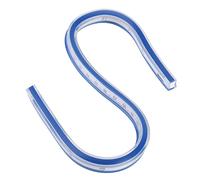 CHICIRIS Curva di Plastica Flessibile Rigno Forte Piegabile, a Doppia Squadra, per la Redazione e la Creazione, Ideale per Ingegneri, Architetti, Realizzati in Plastica (30cm/11.8in)
