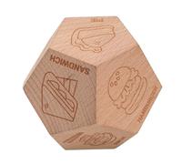 CHICIRIS Dadi per Decisioni Alimentari, Cena in Legno a 12 Facce Che Scelgono i Dadi per la Riunione di Amici di Famiglia, con 12 Modelli Alimentari Portatili Compatti