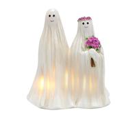CHICIRIS Decorazione Fantasma di Halloween con Luce Notturna, Ornamento da | Resina Sintetica, Luce Soffusa Alimentata a Batteria, Design Sposo e Sposa, per Decorazioni Domestiche da Giardino