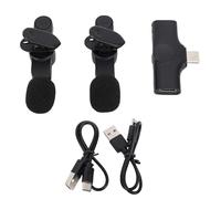 CHICIRIS Doppio Microfono Lavalier Wireless, Pickup Audio a 360 Gradi, Riduzione del Rumore per la Registrazione di Video Vlogging, 2,4 GHz, Gamma 20m, Batteria da 8-10h, Compatibile con
