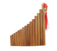 CHICIRIS Flauto di Pan Bambù Flauto di Pan 15 Tubi G Key 440 Hz Bambù Naturale Accordabile con Borsa e Asta di Pulizia Panno per Principianti Studenti Pratica Musicale (Mano destra)